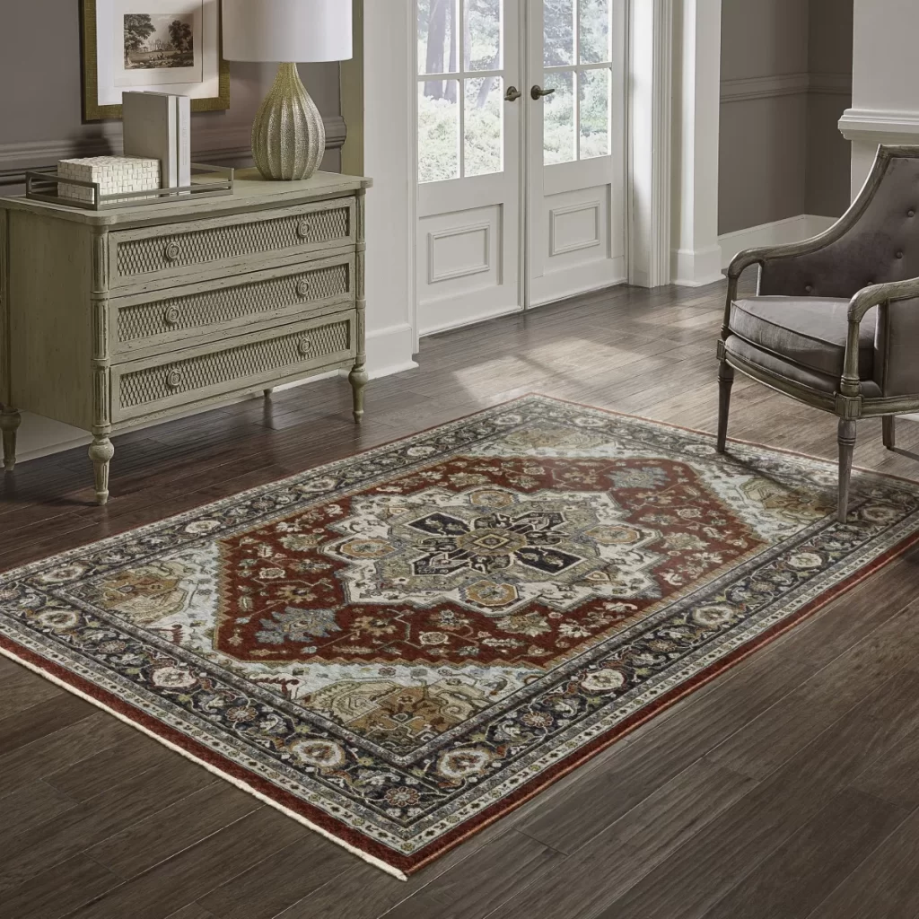 Area rug in a room setting